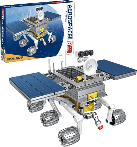 Vista 10 de Block Builder Rocket Launch - Juego de bloques de construcción (457 piezas) de la serie espacial para niños y adultos