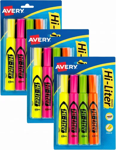 Vista 11 de Avery Hi-Liter - Rotuladores de punta biselada para escritorio, tinta a prueba de manchas