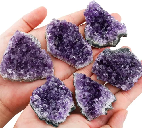 Vista 6 de Rockcloud Decoración de cristal de amatista para la riqueza y la suerte, adorno de piedra curativa para oficina en casa, 2