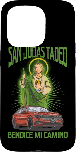 Vista 14 de Funda para iPhone 16 San Judas Tadeo Bendice Mi Camino