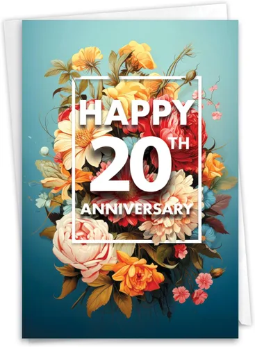 Vista 10 de NobleWorks Tarjeta de felicitación de 20º aniversario (compañero de trabajo) con sobre de 5 x 7 pulgadas para hombres, mujeres (1 tarjeta) 20 años