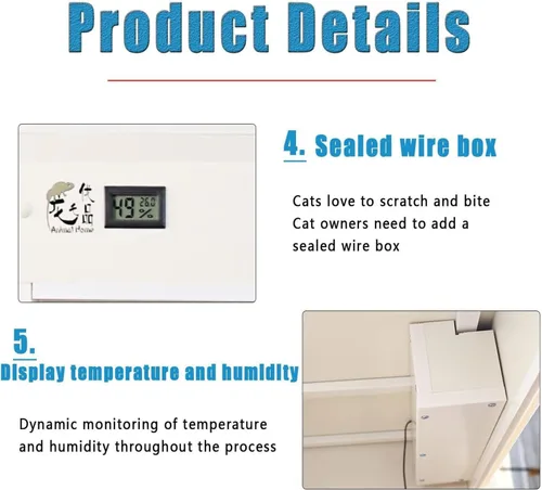 Vista 4 de Pet Incubator Box Large Pet Brooder Nursery with Heating, Brooders and Incubators, Puppy Cat Incubator, Intelligent Constant Temperature Animal