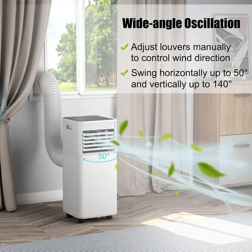 Vista 8 de GOFLAME Aire acondicionado portátil, potente unidad de CA de 8000 BTU con control remoto y 4 ruedas universales, enfriador de aire 3 en 1