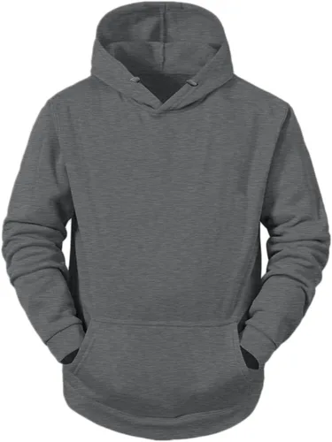 Vista 3 de eguiwyn Sudadera con capucha para hombre, sudadera de ajuste holgado, manga larga, cuello redondo, ligera, con bolsillo