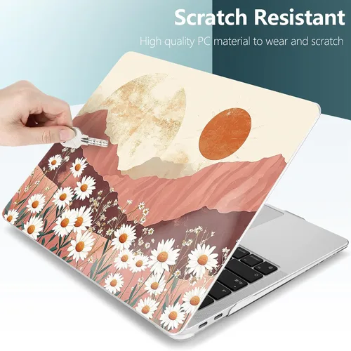 Vista 70 de TWOLSKOO Funda para MacBook Air de 13,3 pulgadas (versión antigua 2018-2021, modelos: M1 A2337, A2179, A1932) - Carcasa rígida con protector de Flor