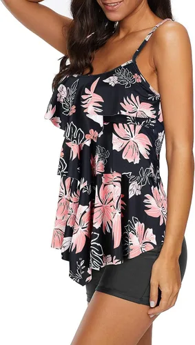 Vista 3 de ZANDO Tankini Swimsuits for Women Tummy Control Swimsuit Two Piece Bathing Suit for Women Swim Suits 2023 Tankini Top Shorts