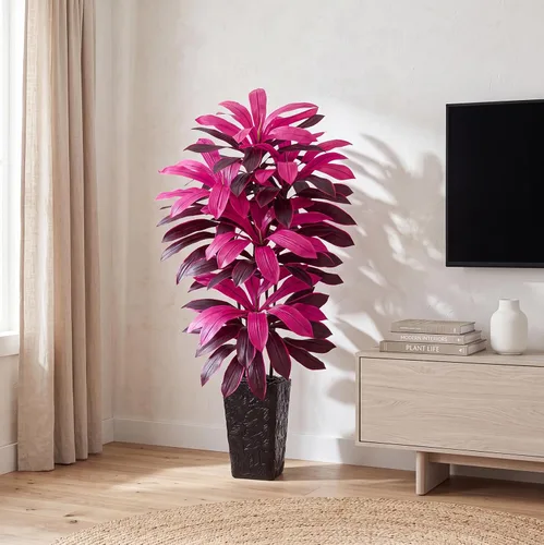 Vista 21 de Árbol de Dracaena artificial, plantas artificiales de 5 pies, maceta Verde-negro Pot