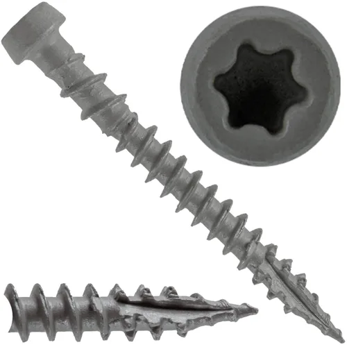 Vista 3 de Jake Sales #10 x 1-3/4" Cape COD Gris - Tornillo para madera de composite para terrazas con recubrimiento exterior, cabeza Torx/Star Drive