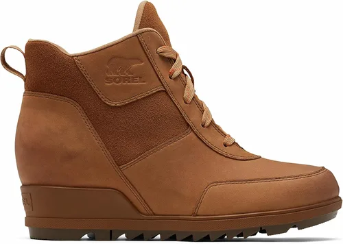 Vista 2 de SOREL Botín Evie Sport de encaje para mujer gamuza y piel impermeables tenis de cuña al tobillo botines