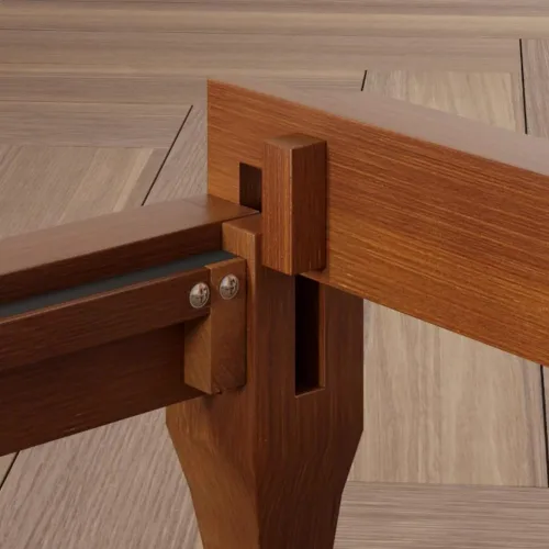 Vista 5 de Harper & Bright Designs Marco de cama de plataforma de bambú de tamaño matrimonial, cama de plataforma de madera de bajo perfil con cabecero, sin