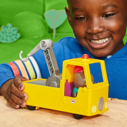 Vista 5 de Peppa Pig Juego de vehículos de construcción y figuras de camión de remolque del abuelo, juguetes preescolares para niños y niñas de 3 años