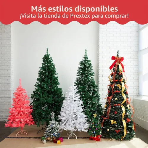 Vista 7 de PREXTEX - Mini árbol de Navidad de 23 pulgadas con luces - Pequeño árbol de Navidad para días festivos con adornos, estrella en la parte superior