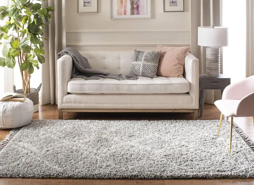 Vista 10 de SAFAVIEH Pro Luxe Shag Collection - Alfombra de pasillo, 2 pies 6 pulgadas x 6 pies, color crema y azul, diseño de borlas bohemias, no desprende