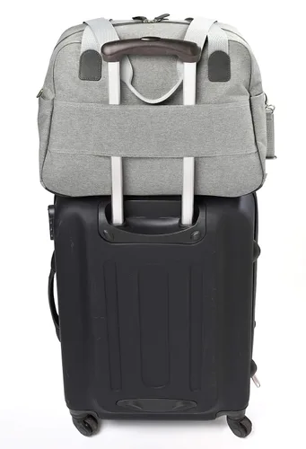 Vista 5 de Beaba Geneva - Bolsa de pañales multifunción para bebé, incluye correa extraíble para cochecito, cambiador y bolsa aislada, (gris)