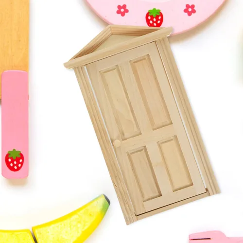 Vista 6 de Zerodeko Puerta en miniatura de madera 1 12 escala modelo de puerta de casa de muñecas con función de apertura para decoración de mini casa