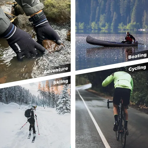 Vista 5 de DRYMILE Guantes impermeables Guantes de mano cálidos de mezcla de lana de nieve de invierno para hombres y mujeres trabajo, senderismo, esquí