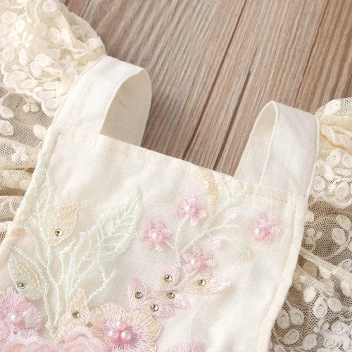 Vista 55 de IDOPIP Conjunto de ropa de 1er cumpleaños para niñas con estampado floral, estilo bohemio, con encaje, tutú y diadema de princesa