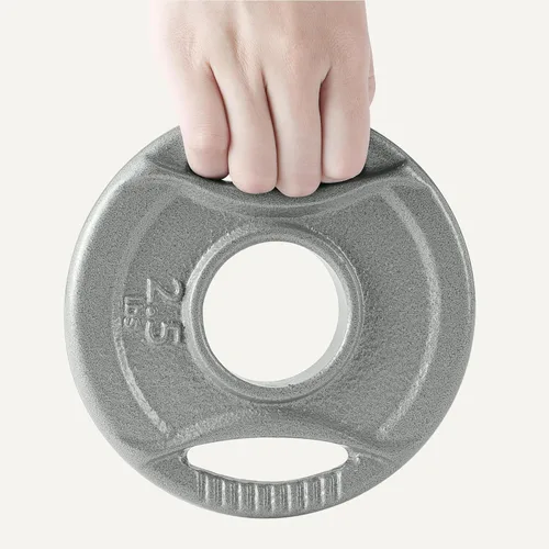 Vista 3 de Amazon Basics 2-Inch Olympic Grip Weight Plates, Cast Iron, for Powerlifting, CrossFit & Strength Training
