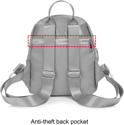 Vista 5 de Etercycle Mini mochila monedero para mujer, mochila pequeña, bolsa de hombro para viajes, Gris, Moda