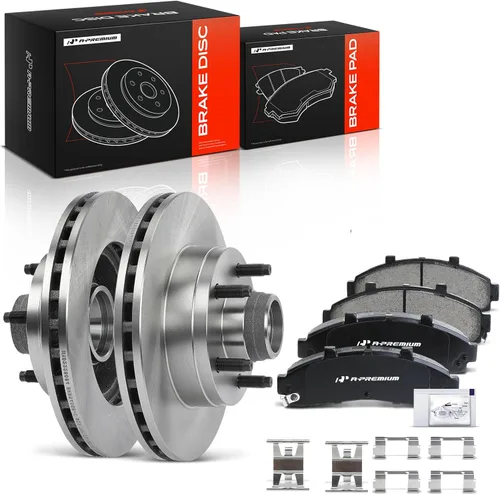 Vista 10 de A-Premium Kit de rotores de freno de disco ventilados delanteros de 10.28 pulgadas (261mm) + pastillas cerámicas compatible con modelos selectos
