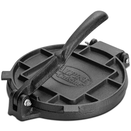 Vista 8 de Alpine Cuisine Prensa Gordita de hierro fundido de 5 pulgadas, fabricante de Gordita duradero adecuado para harina, chapattis, roti y prensa