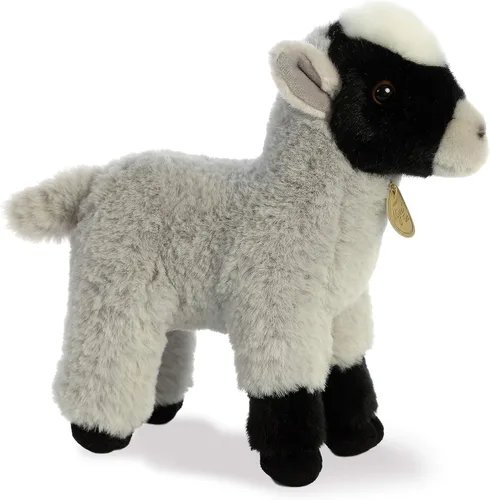 Vista 2 de Aurora® - Adorable cabrita de peluche Miyoni®, detalle realista, compañía entrañable, gris, 11 pulgadas