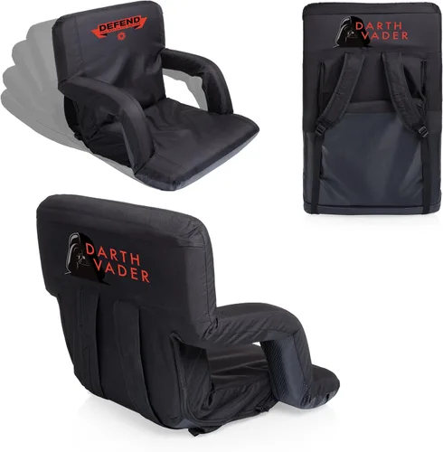 Vista 5 de Asiento de estadio reclinable portátil Ventura, de Picnic Time (Star Wars Darth Vader - Negro)