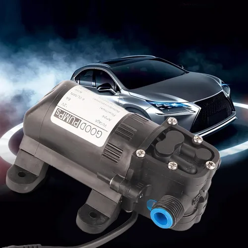 Vista 3 de Luqeeg Lavadora eléctrica a presión de 12 V, 80 W, 130 PSI, potente lavadora portátil con manguera de PVC de 20 pies, función de protección contra