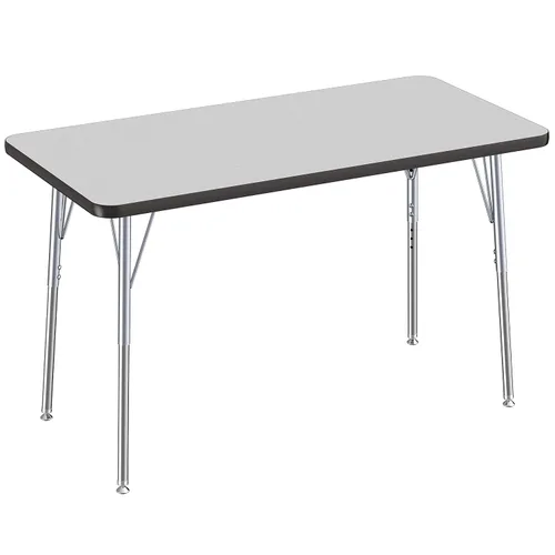 Vista 87 de FDP - Mesa rectangular para actividades escolares y de oficina (24 x 36 pulgadas), patas estándar con deslizadores giratorios, altura ajustable
