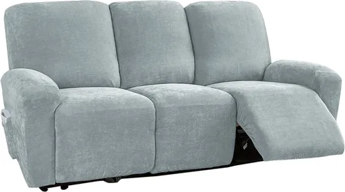 Vista 32 de vctops 4 fundas elásticas de felpilla de lujo para sillas reclinables, protector suave de muebles con parte inferior elástica para niños, gatos, Azul