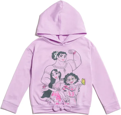 Vista 2 de Disney Encanto Mirabel Luisa Isabela - Conjunto de sudadera con capucha y leggings de forro polar con lentejuelas para niños pequeños a niños grandes