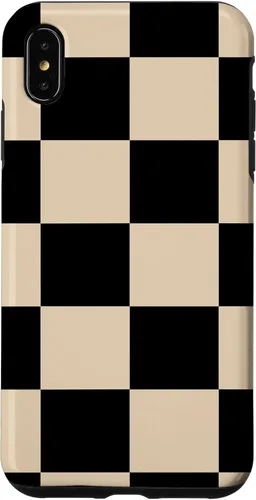 Vista 11 de Black and Beige Classic Checkered Big Checkerboard Pattern Case for iPhone 16