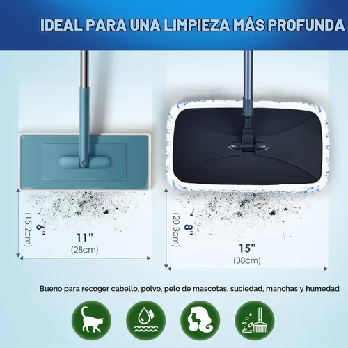 Vista 3 de Matthew - Recambios de fregona de microfibra compatibles con pisos de madera dura, repuesto de cabezal de fregona reutilizable para superficies