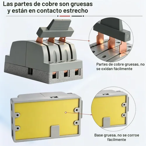 Vista 4 de 380V 100A 3 Polo Doble Tiro Fuente de Alimentación Control de Seguridad Interruptor Cuchillo Gris