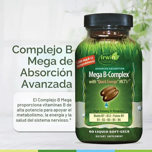 Vista 5 de Irwin Naturals Advanced Absorption Mega B-Complex Energy Support