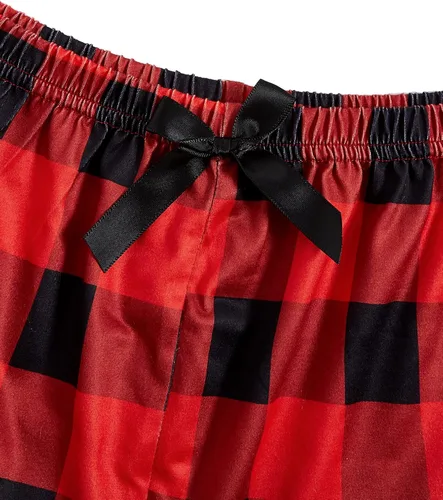 Vista 4 de Verdusa Conjunto de pijama a cuadros de 3 piezas para mujer