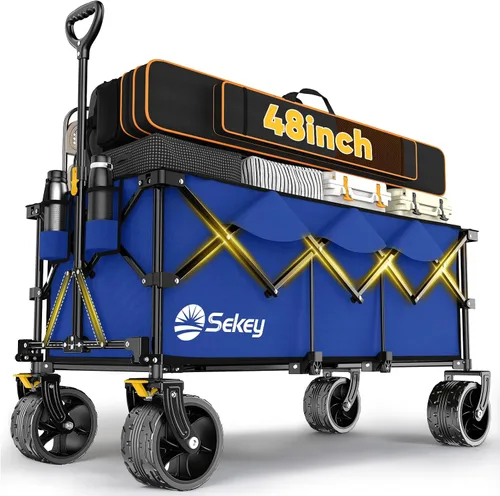 Vista 9 de Sekey Carro plegable extendido de 300 L, capacidad de 660 libras Gris