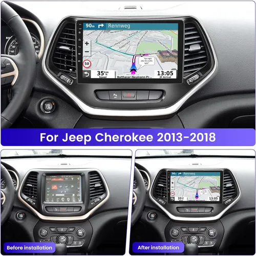 Vista 2 de Radio Android de 2 GB+64 GB para Jeep Cherokee 2013-2018, pantalla táctil de 10.1 pulgadas, estéreo de coche, Carplay y Android