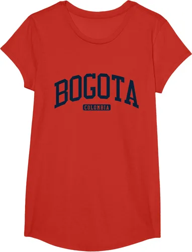 Vista 58 de Bogotá Colombia College University Style Camiseta azul marino, Blanco
