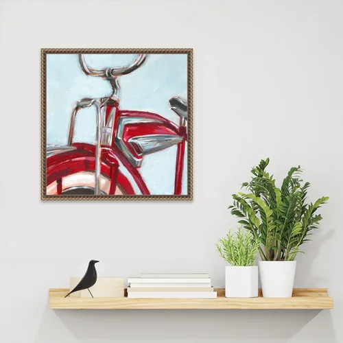 Vista 6 de Amanti Art Framed Canvas Wall Art 16x16 Retro Cycle II by Ethan Harper, Framed Wall Art Canvas, Abstract Artwork, Traditional Decor, Small Poster