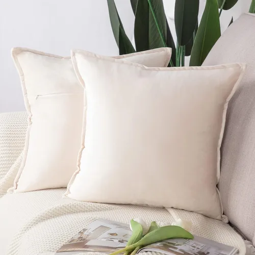 Vista 37 de MADIZZ Juego de 2 fundas de almohada decorativas de terciopelo súper suave con borlas, estilo de lujo, funda de almohada para sofá y dormitorio