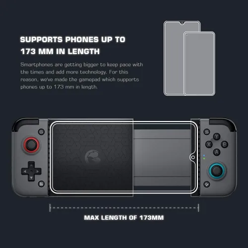 Vista 3 de GameSir X2 Bluetooth Mobile Gaming Controller for iPhoneAndroid Phone, Wireless Phone Game Controller with 500mAh Battery, Stretch Design Up to