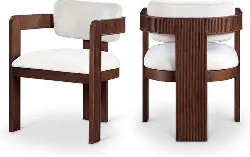 Vista 25 de Meridian Furniture Sacha - Juego de 2 sillas de comedor de terciopelo y Terciopelo coñac