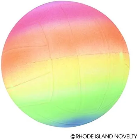 Vista 2 de Rhode Island Novelty Juego de 3 bolas de vinilo deportivas arcoíris de 6 pulgadas, diseños surtidos que pueden variar