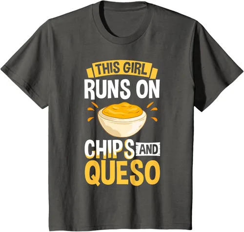 Vista 27 de Queso Dip Camiseta Chile con Queso Salsa Mexican Chips Chile con Queso, Negro, S