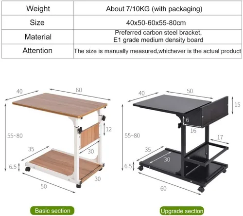 Vista 2 de BTZHY Mesa auxiliar/mesa auxiliar/mesa auxiliar, soporte para laptop de madera, mesa ajustable para computadora portátil, escritorio de oficina