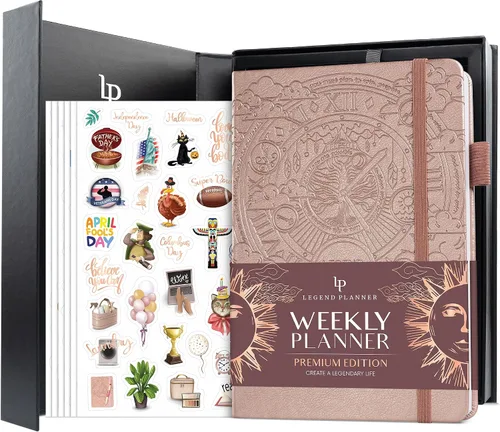 Vista 13 de Legend Planificador Semanal Premium – Planificador Semanal, Mensual y de Presupuesto Sin Fecha – Organizador de Vida para Gestión del Tiempo y Negro