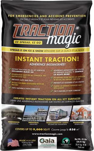 Vista 9 de Ice Traction – Fast-Acting Traction Granules for Snow & Black Ice Pet & Kid Safe Non-Corrosive, Chloride-Free Safe for Concrete, Decks & Metal