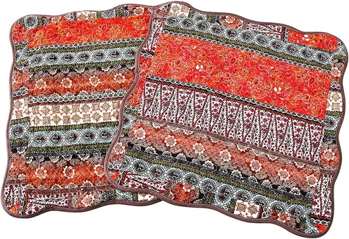 Vista 9 de NEWLAKE Fundas de almohada decorativas de algodón de estilo bohemio clásico azul (2 piezas, 18 x 18 pulgadas)