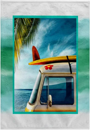 Vista 6 de 3dRose - Vintage Van with Surfboard - Towel - (twl-99540-3)